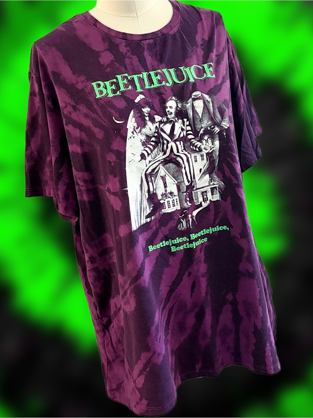 Beetlejuice Tie-Dye Purple Tee XL / XXL